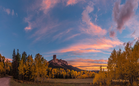 Chimny Peak Fall Sunset Panorama