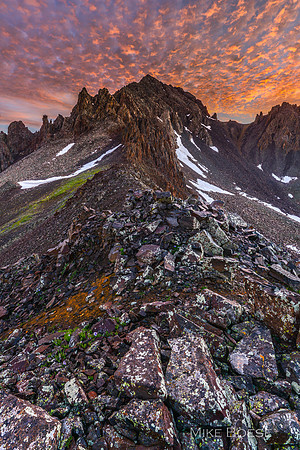 Mt Sneffels Southwest Ridge Fiery Sunrise