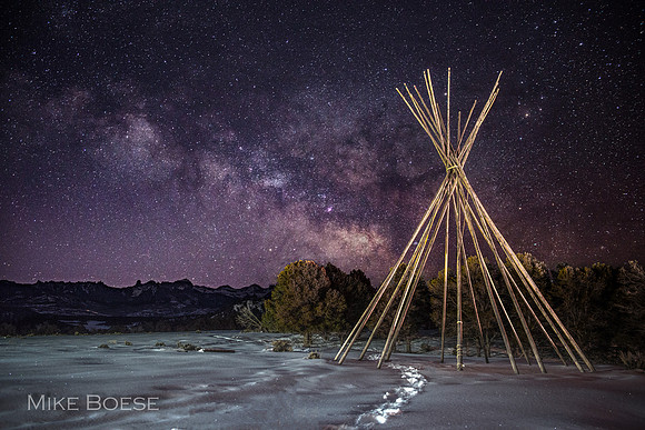 Milky Way Over Cimarron Mountains and Teepee